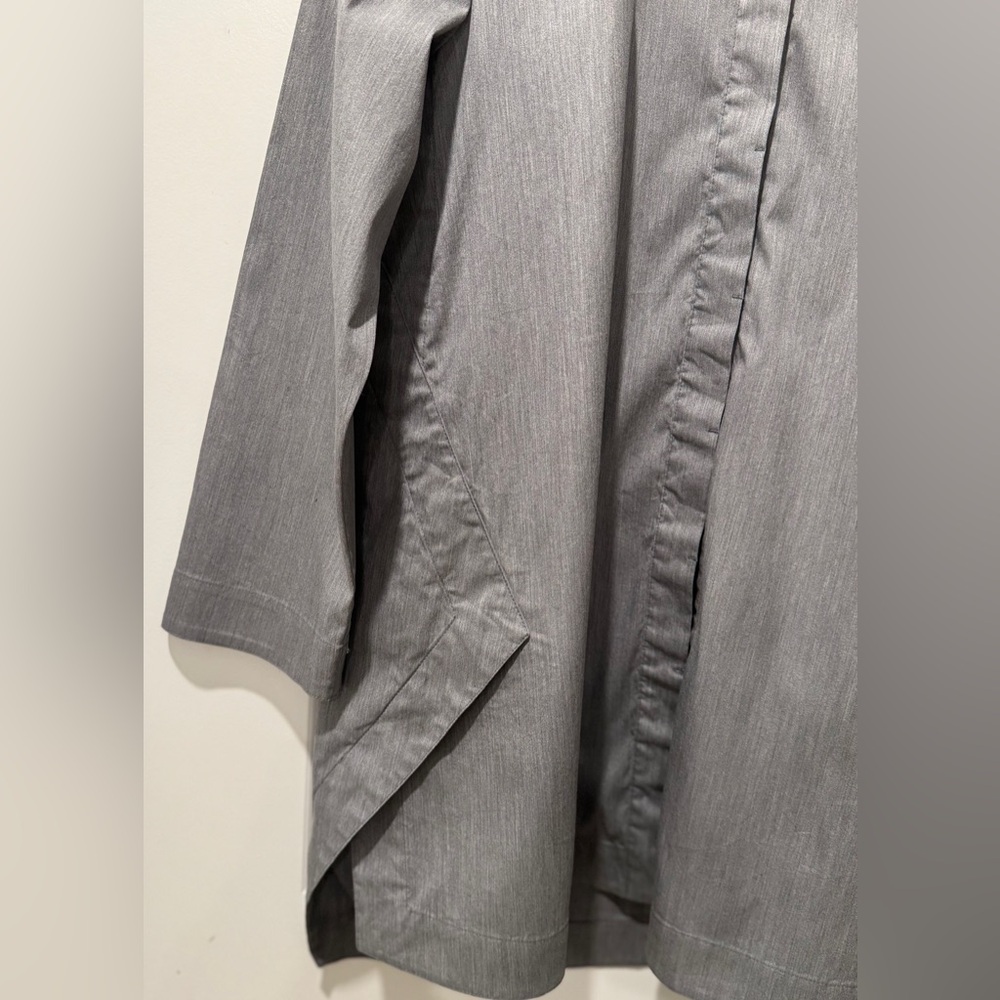 Lafayette 148 Gray Asymmetrical Stretch Cotton Tunic Blouse Size S - Picture 7 of 14